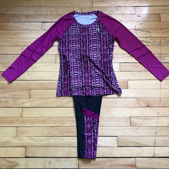 Under Armor Raglan Athletic Magenta Snakeskin Set - Picture 5 of 6